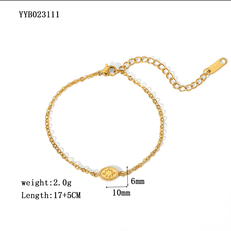 1 Piece Quantity Daily Occasion PVD Coated Real Gold Plated 18K Gold Flower Butterfly Fish 304 Stainless Steel Elegant Waterproof Non Tarnish 304 Stainless Steel Bracelets