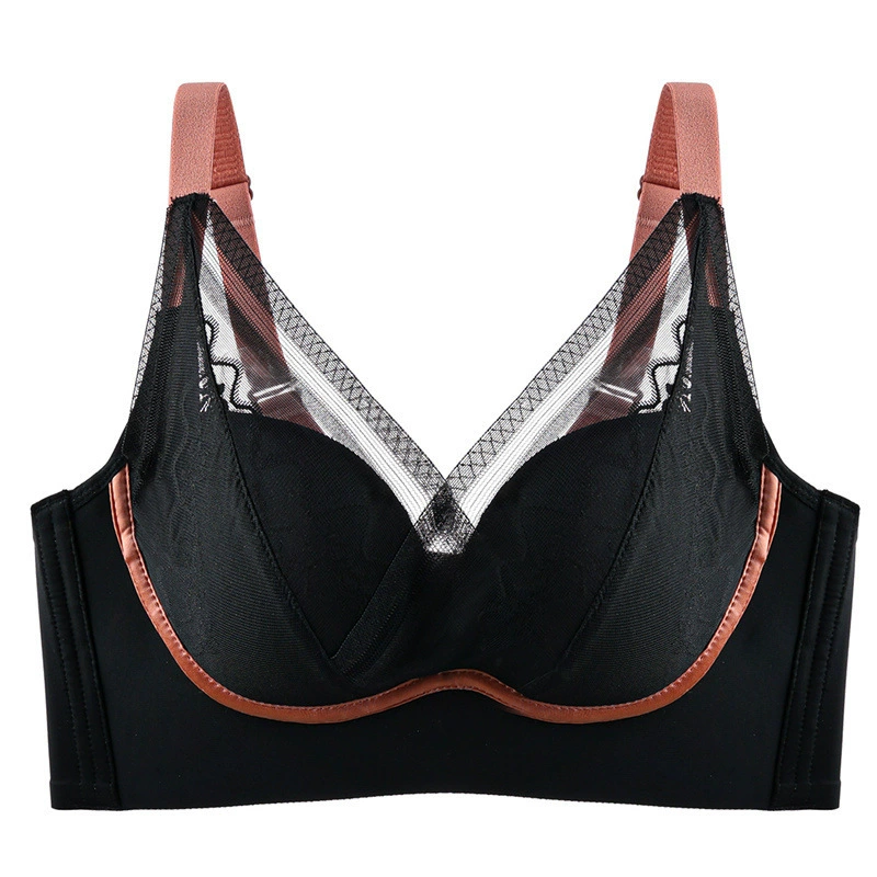 Lace sexy wireless bra, underwear, breathable push up bra for breastfeeding, floral print