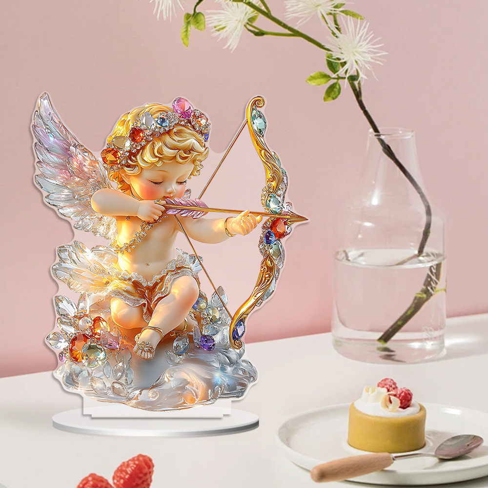 Nuevos productos transfronterizos Cupid Angel Decoration 2D Acrylic Decoration Home Desktop Accessories Regalo