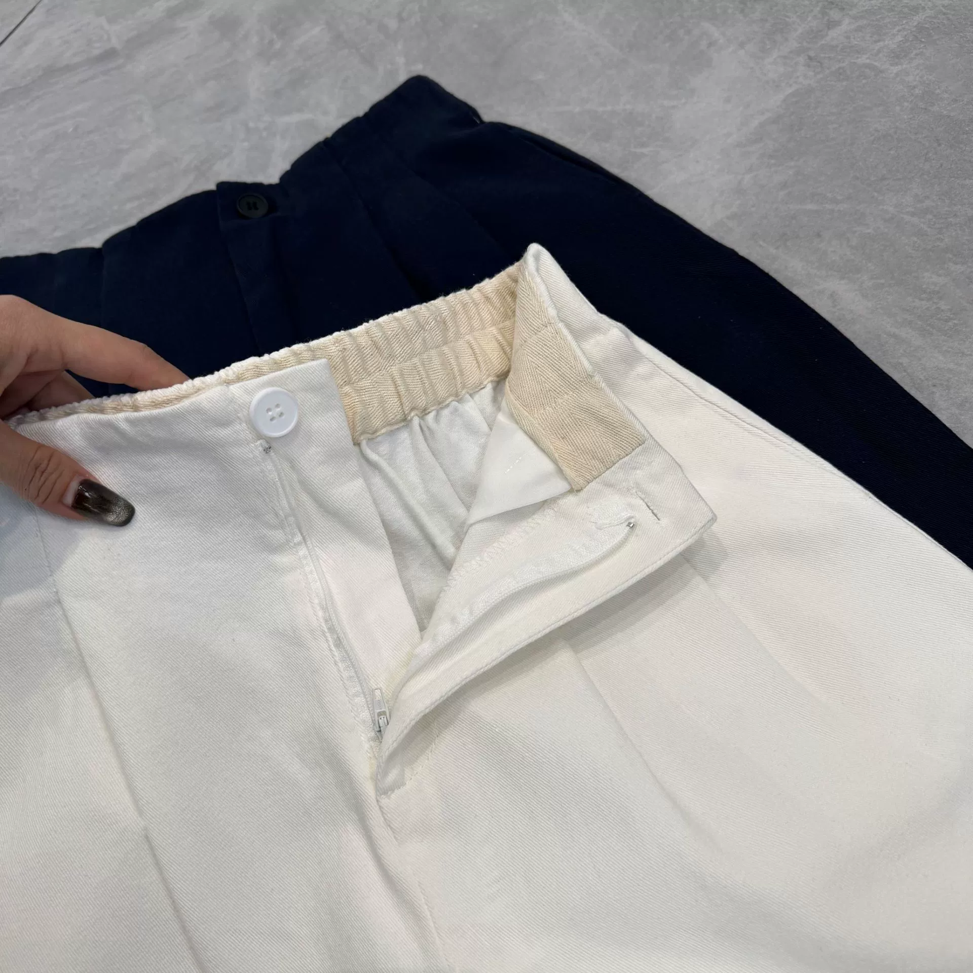 [Чистый хлопок-сделал мойку-не сжимается в более поздний период] темпераментные широкие брюки женские весенний хлопок с высокой талией прямой трубки 2025