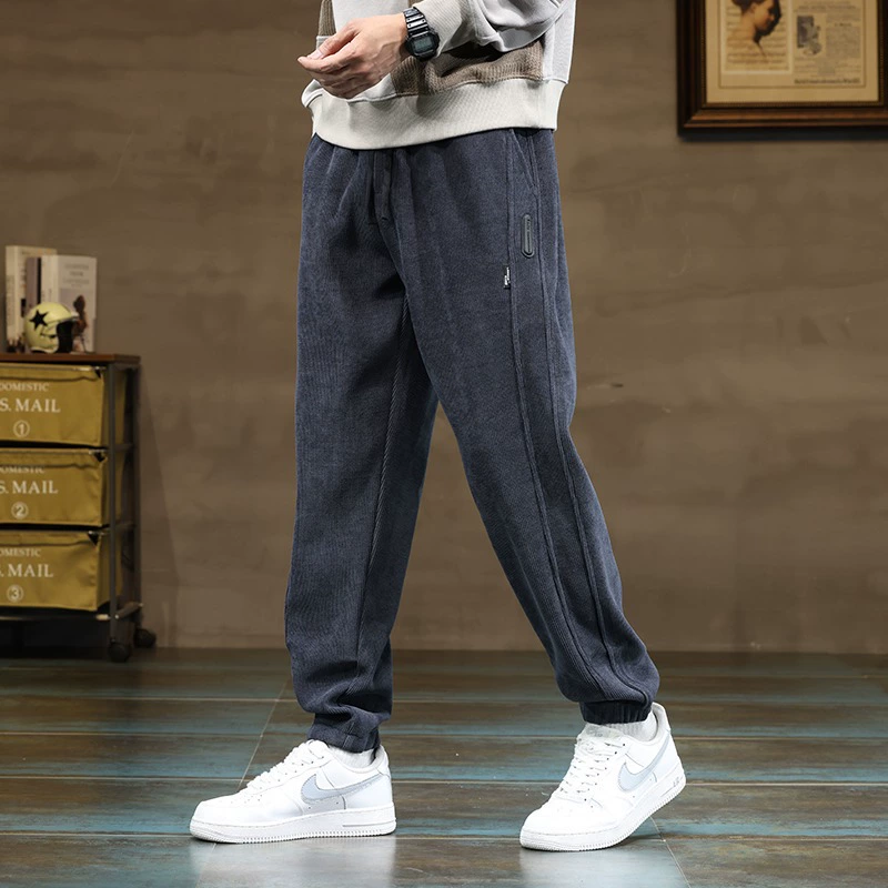 Men's trousers, autumn, increased thickness, plus size, oversize