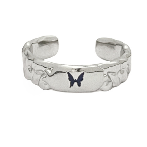 Butterfly Couple Open Ring New Light Luxury High-End Minimalist Simple Uncommon Personality Cool Style Ring