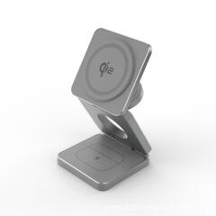 Qi2 バージョン 3-in-1 磁気ワイヤレス充電器折りたたみ式充電器は、Apple の携帯電話、イヤホン、時計に適しています