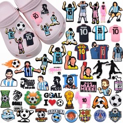 Messi Football Shoes Hole Hole Shoes Flower DIY Decorative Laces Lazy Shoes Laces Clips Removable Accessory Cross-border