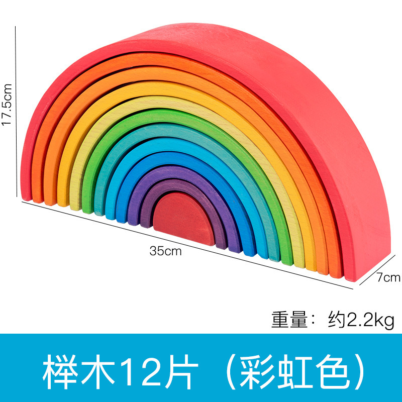 Bloques de construcción de arco iris grandes, superpuestos, superpuestos, cognición de alto color, rompecabezas de jardín de infantes, fabricantes de bloques de construcción de educación temprana al por mayor