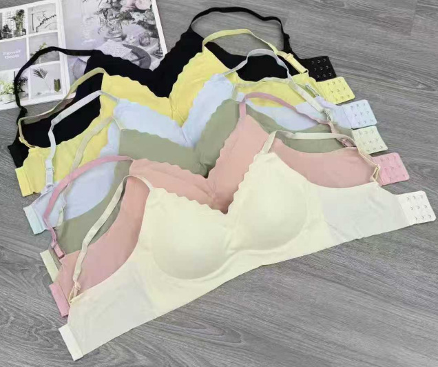 N6689 # ropa interior sin marcas de hielo de bajo precio gran pecho pequeña cabina de la escuela delgada sin anillo de acero