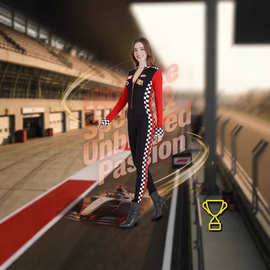 欧美风赛车女郎连体衣性感紧身表演服拉链款舞台演出服