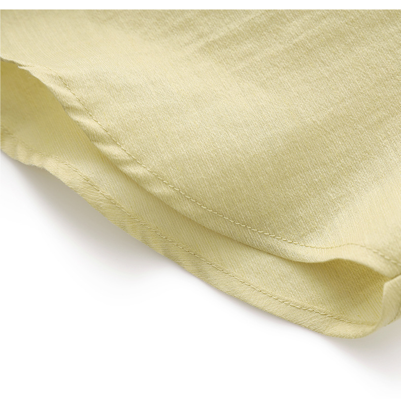 Áo sơ mi khoác pha vải lanh Tencel tay dài + quần short rộng thùng thình bộ hai mảnh mùa hè — Màu trắng chi tiết 19