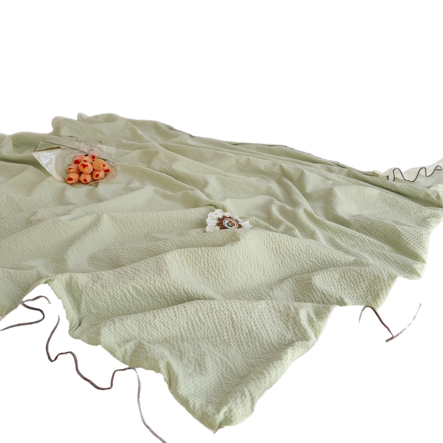 Verano estilo coreano encaje verano frío edredón madre-infantil lavable máquina hielo edredón de verano dormitorio doble edredón de aire acondicionado delgado