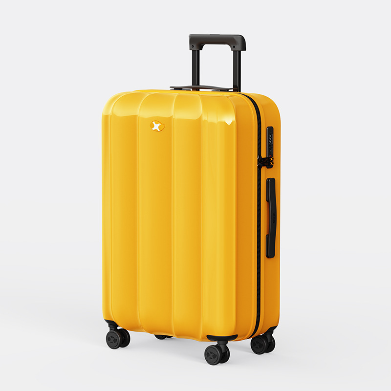 Vali nhựa PC 24 inch siêu nhẹ chống rơi, bánh xe đa hướng êm, có khóa mật khẩu — Hành lý cao cấp màu đỏ hoa hồng Kesitron PC