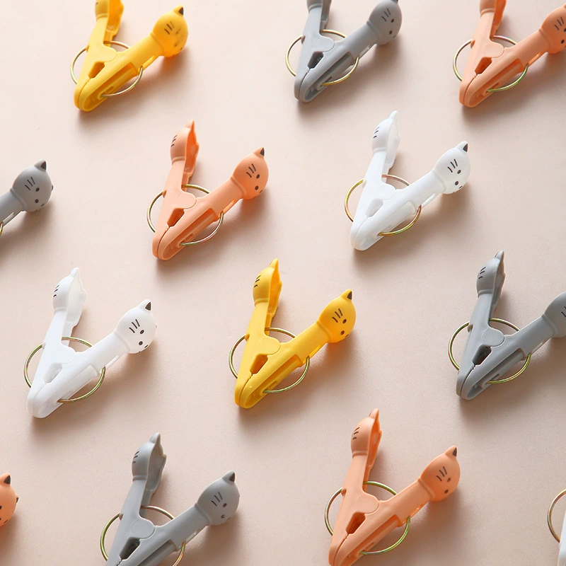 Cat clip drying clip plastic folder mini socks clip 12 storage clip office 具 具