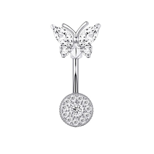 New European and American Navel Ring with Diamond Navel Clasp Piercing Jewelry for Trendy Girls, Water Diamond Waist Decorative Accessory, Sexy Style
