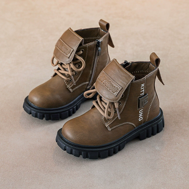 Martens, demi-season keep warm non-slip boots for boys English style, British style