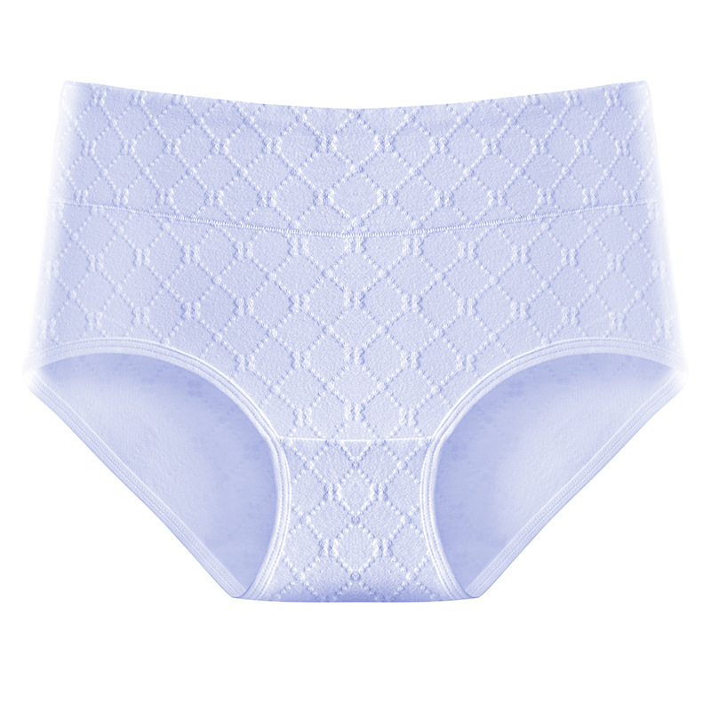 Nueva ropa interior de diseño jacquard de algodón jacquard de cintura alta para mujer, entrepierna antibacteriana de algodón puro, diseño jacquard de cintura alta, refrescante
