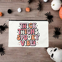 女士手拿包万圣节跨境新款印花化妆包便携式收纳包支持来图定 制