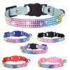 Shining rhinestone pets to prevent crawls, dwarf cat collars Small and small leather dog traction rope cross -border hot sales