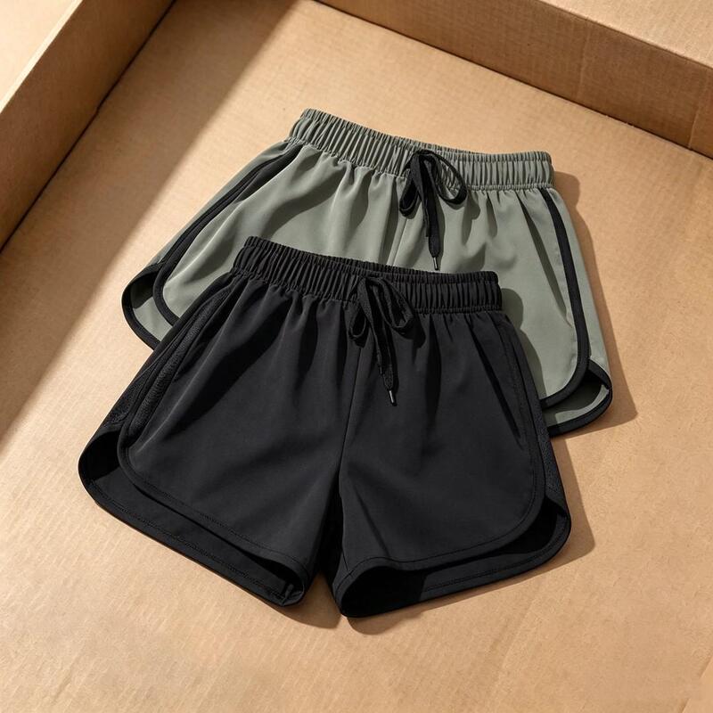 Women's summer ice silk sports shorts, thin, quick-drying, suitable for running, can be worn as a skirt-pant, high-waisted, slimming, loose, casual wide-leg pants