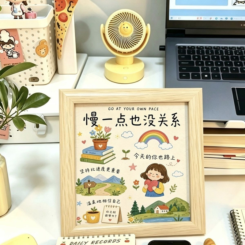 You are a flower 4inch Wooden picture frame decorative painting, healing text picture frame, desktop ornament for living room and study You are a flower 4inch Wooden picture frame decorative painting, healing text picture frame, desktop ornament for living room and study