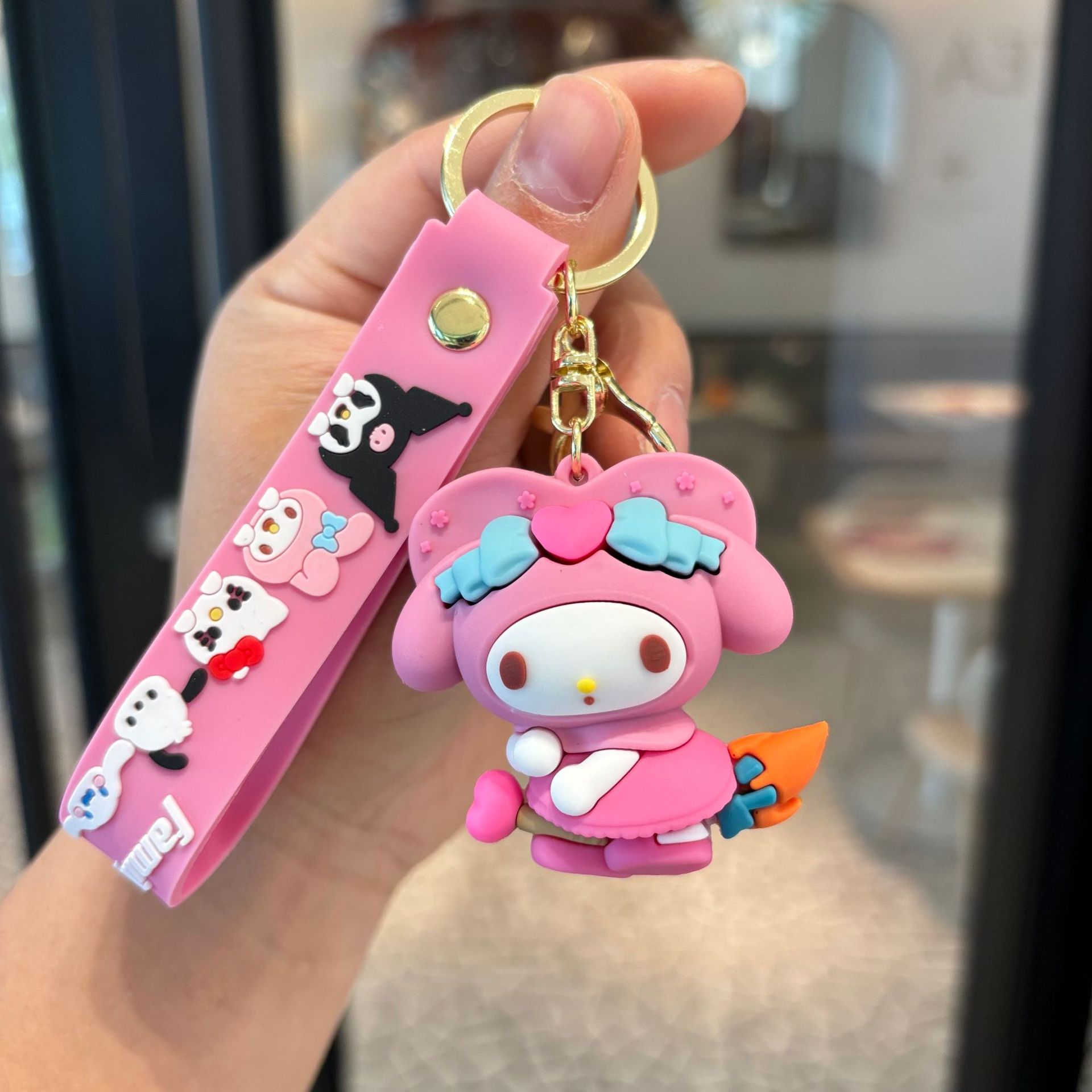 Llavero Sanrio transfronterizo Kulomi colgante de muñeca grande llavero de perro de orejas grandes máquina de captura de bebé pequeño lote de regalo