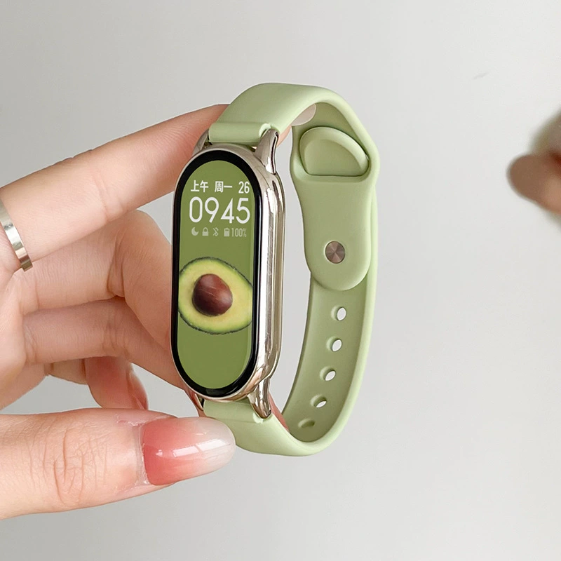 Ремешок для часов (Xiaomi Mi Band 10/9/8/7/6/5/4/3) силиконовая замена, дышащий, совместим с NFC