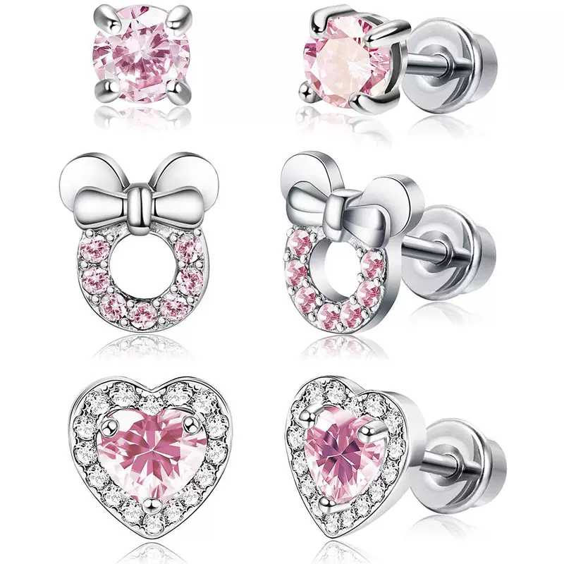 Детские безопасные серьги с бантом, желание, Amazon, европейский стиль, цветочные