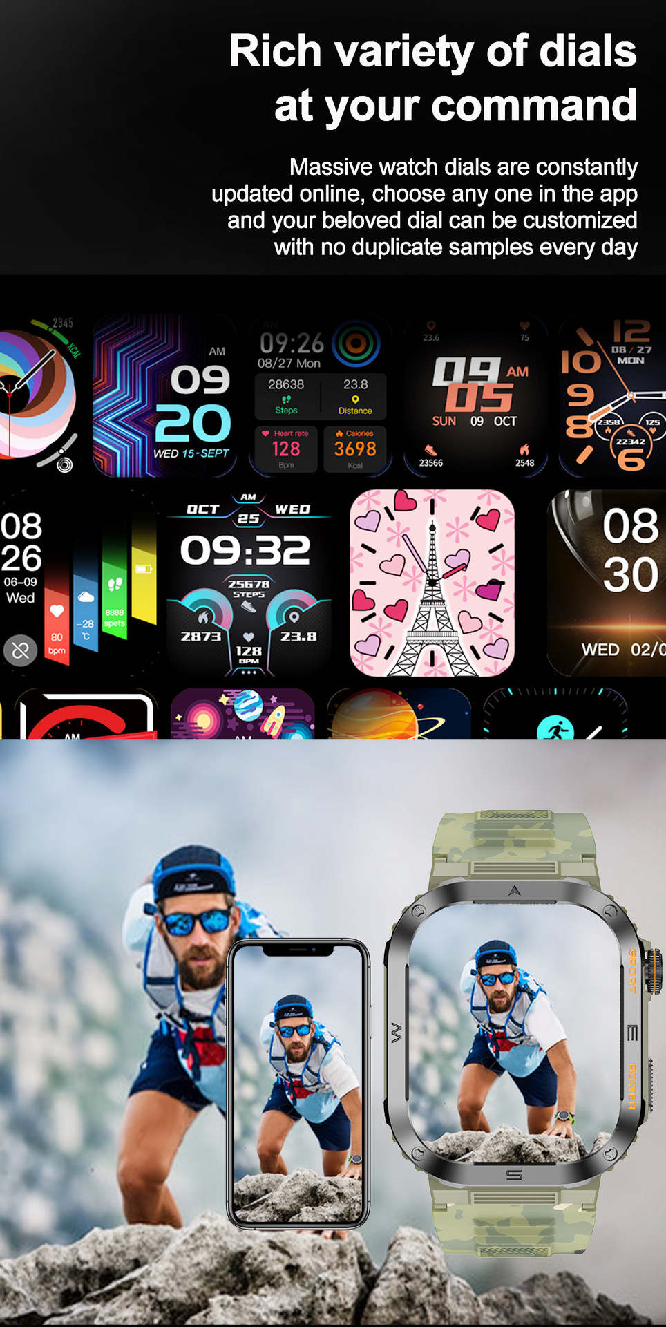 MT39 Smartwatch 2,01 Zoll Bluetooth Talk Herzfrequenz Blut_voghion.com