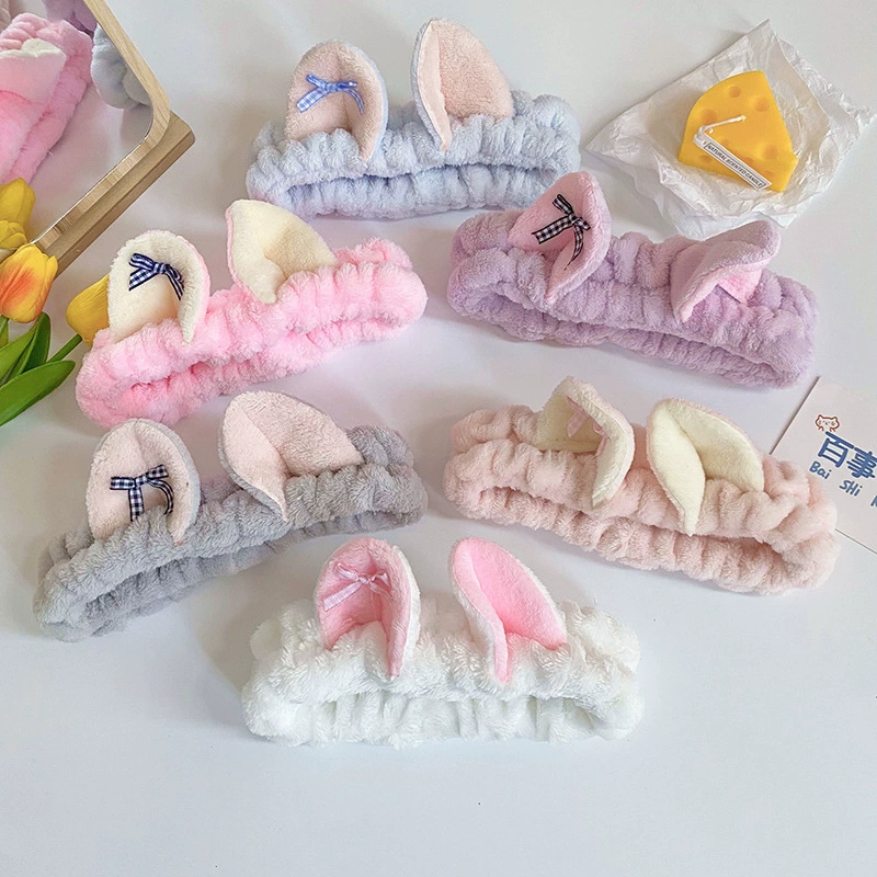 Cute Cat-Ear Headband for Face Washing and Makeup, Soft Plush, 20×5.5×3 cm, Multi-Color