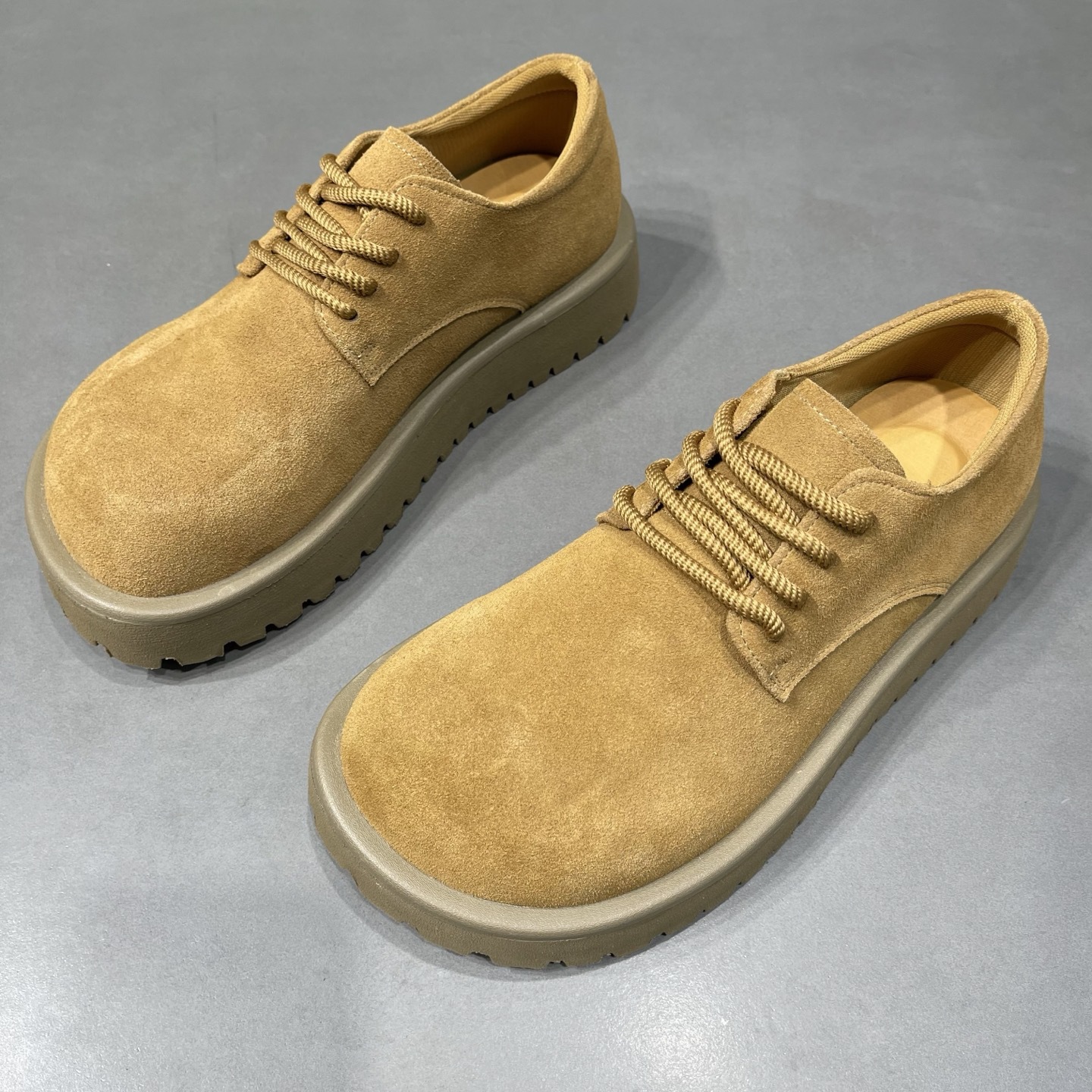 Men's Genuine Leather New 2025 Autumn Casual Large Leather Shoes Trendy Retro British Style Thick-Soled Men's Work Shoes