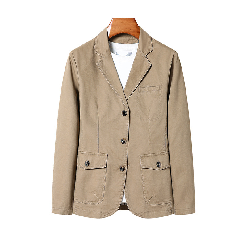 Trajes de hombre nuevos productos primavera y otoño casual versátil botón de una sola fila de algodón con sola solapa suelta chaqueta de tamaño grande trajes de hombre image 2