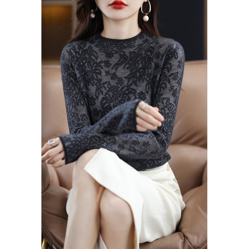 Autumn lace woolen sweater