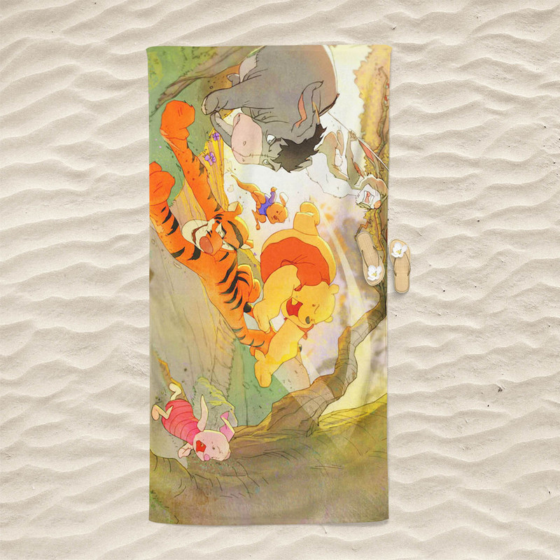 DIY Bath Towel Digital Printed Beach Towel Winnie the Pooh Microfiber Towel Beach Super Soft