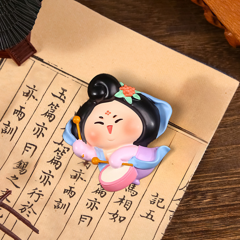 1229-2 보라색 스커트 오렌지 꽃*냉장고 자석