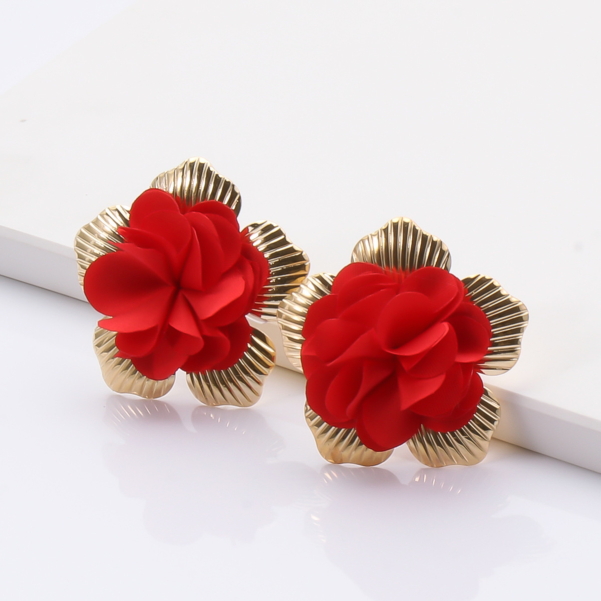 Pendientes De Tela De Flores Coreanas Al Por Mayor display picture 7