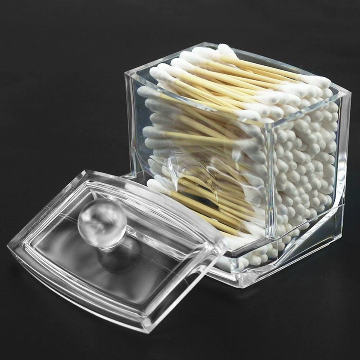 Transparent acrylic cotton swabs, cotton pads, universal storage box, sponge, dustproof makeup box, sample