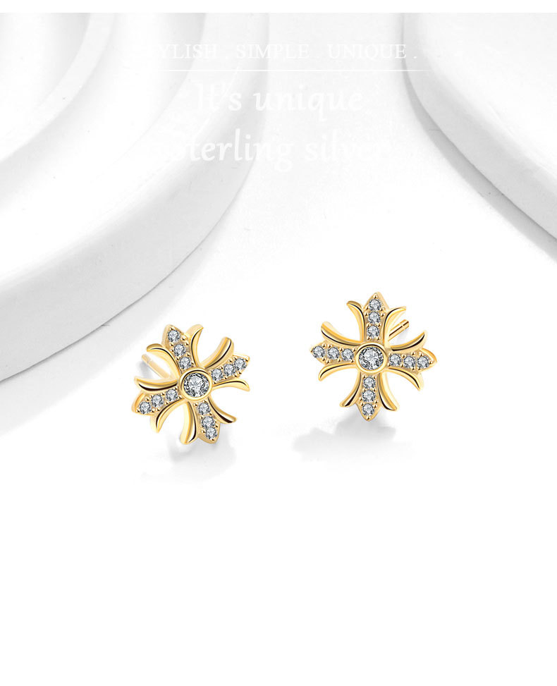 2g Weight 925 Sterling Silver Ear Needle Material 1 Pair 925 Sterling Silver 925 Sterling Silver Earrings Cross Small Stud Earrings