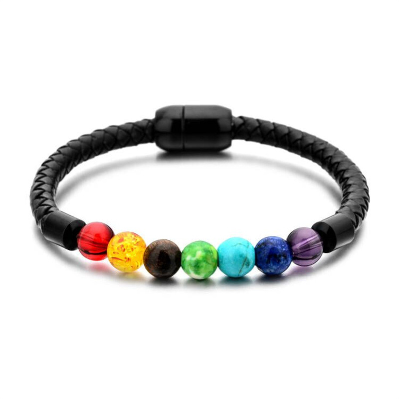 Mode Runden Ein Naturstein Seil Armbänder display picture 1