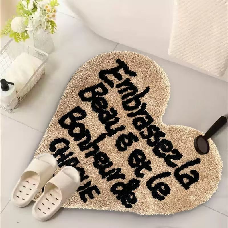 Cross-Border Text Heart-Shaped Faux Cashmere Bathroom Mat Easy-Care Rocking Chair Rug Amazon Temu Dropshipping Entryway Doormat Cross-Border Text Heart-Shaped Faux Cashmere Bathroom Mat Easy-Care Rocking Chair Rug Amazon Temu Dropshipping Entryway Doormat