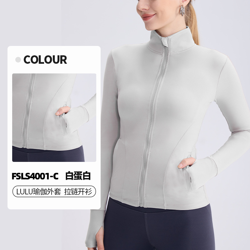 Nueva chaqueta de yoga Lulu para mujer, otoño-invierno 2025, estilo europeo y americano con bolsillos con cremallera, top deportivo para correr y cárdigan de fitness.