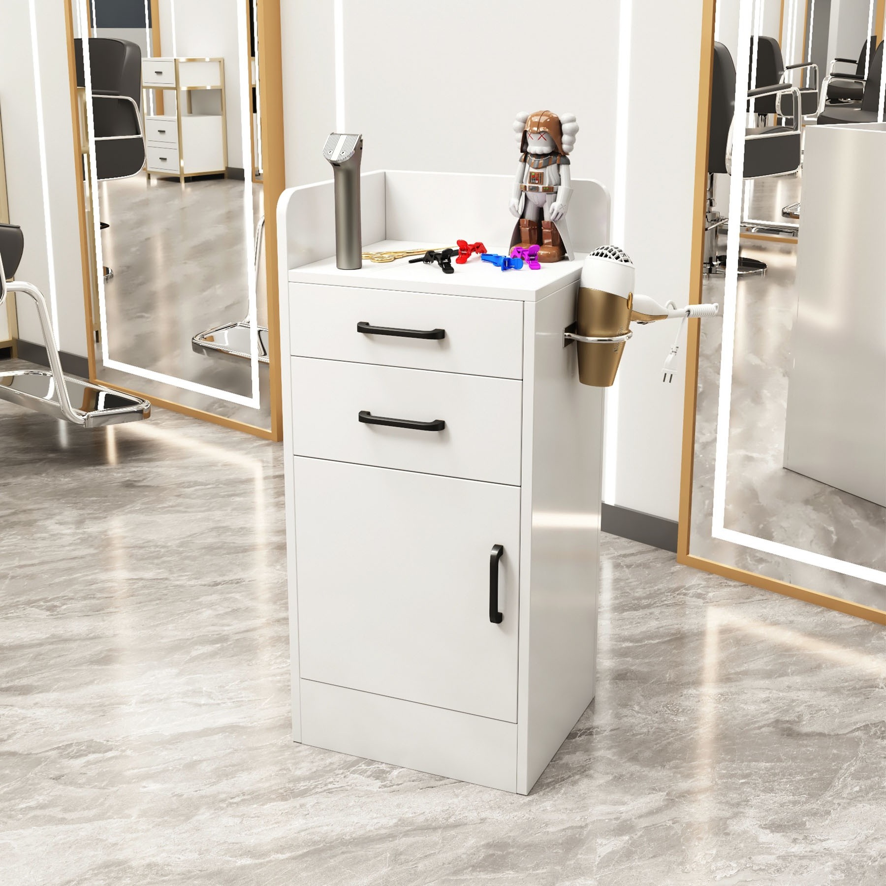 Nuevo gabinete de herramientas de peluquería de alta calidad gabinete de salón de peluquería carro móvil sin instalación móvil gabinete de herramientas de almacenamiento de madera sólida
