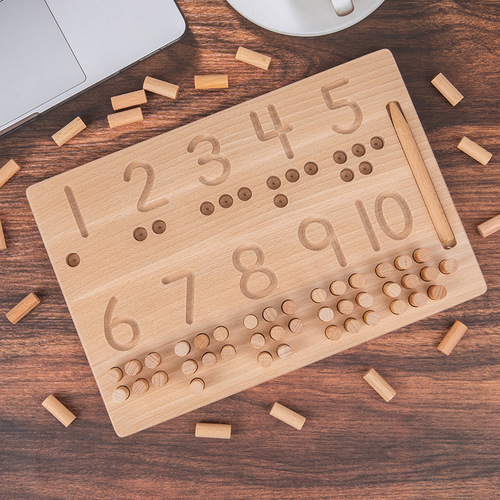 Montessori early education teaching logarithm board practice children's educational reading building blocks description pen control training board blind writing board toys