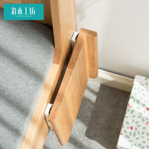 全实木小桌板环保纯橡木置物架仅适用于床边厚度大于15mm