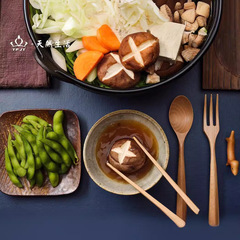yfjy Export to Japan Wooden Cutlery Set, Including Spoons, Cooking Spatulas, BBQ Tongs, Rice Bowls - Factory Direct Sale