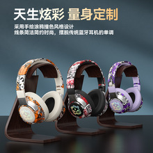 跨境新款头SY-T12戴式蓝牙耳机LED发光游戏无线插卡蓝牙耳机涂鸦