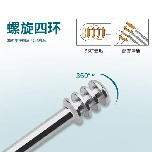 Stainless steel ear scoop ear cleaning tool set for children and adults, ear scraper ear pick earwax remover