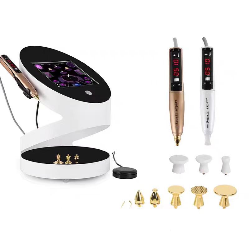 2 - en - 1 instrumento de belleza de plasma para la impresión de agujeros de acné de manchas ligeras, desvanecimiento de rayas finas, dispositivo antienvejecimiento superconductor no invasivo de ozono