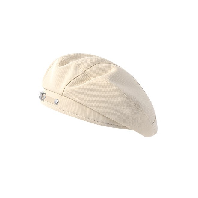 Botón de metal boina negra mujer primavera y otoño cara pequeña sombrero octogonal sombrero invierno retró retró retrospectiva pintor sombrero