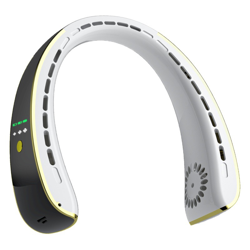 Nuevo AI voz Halter ventilador de control de teléfono móvil pantalla digital sin hojas perezoso deportes ventilador de carga USB portátil