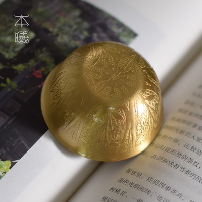 Manufactor wholesale Brass Bowl Golden rice bowl Decoration Lotus Water bowls Water Cup household Size