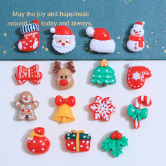 ミニクリスマス15種類の子供趣味手作りdiyクリームゴム携帯ケース髪飾りヘアアクセサリー樹脂部品卸売り