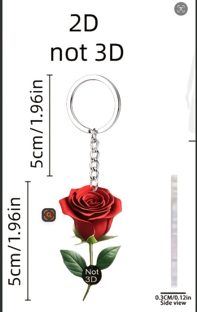 Colgante transfronterizo nuevo día de San Valentín rosa acrílico plano 2D colgante espejo retrovisor de automóvil paquete de regalo de vacaciones image 7
